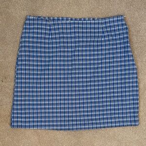 NWOT Cute 90s Stretchy Cotton Faded Glory Blue White Checkered Mini Skirt